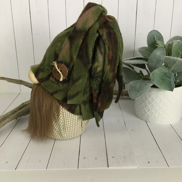 Gnome Woodland Camouflage Fleece Handmade Soft Men Farmhouse Cottage - Picture 7 of 9